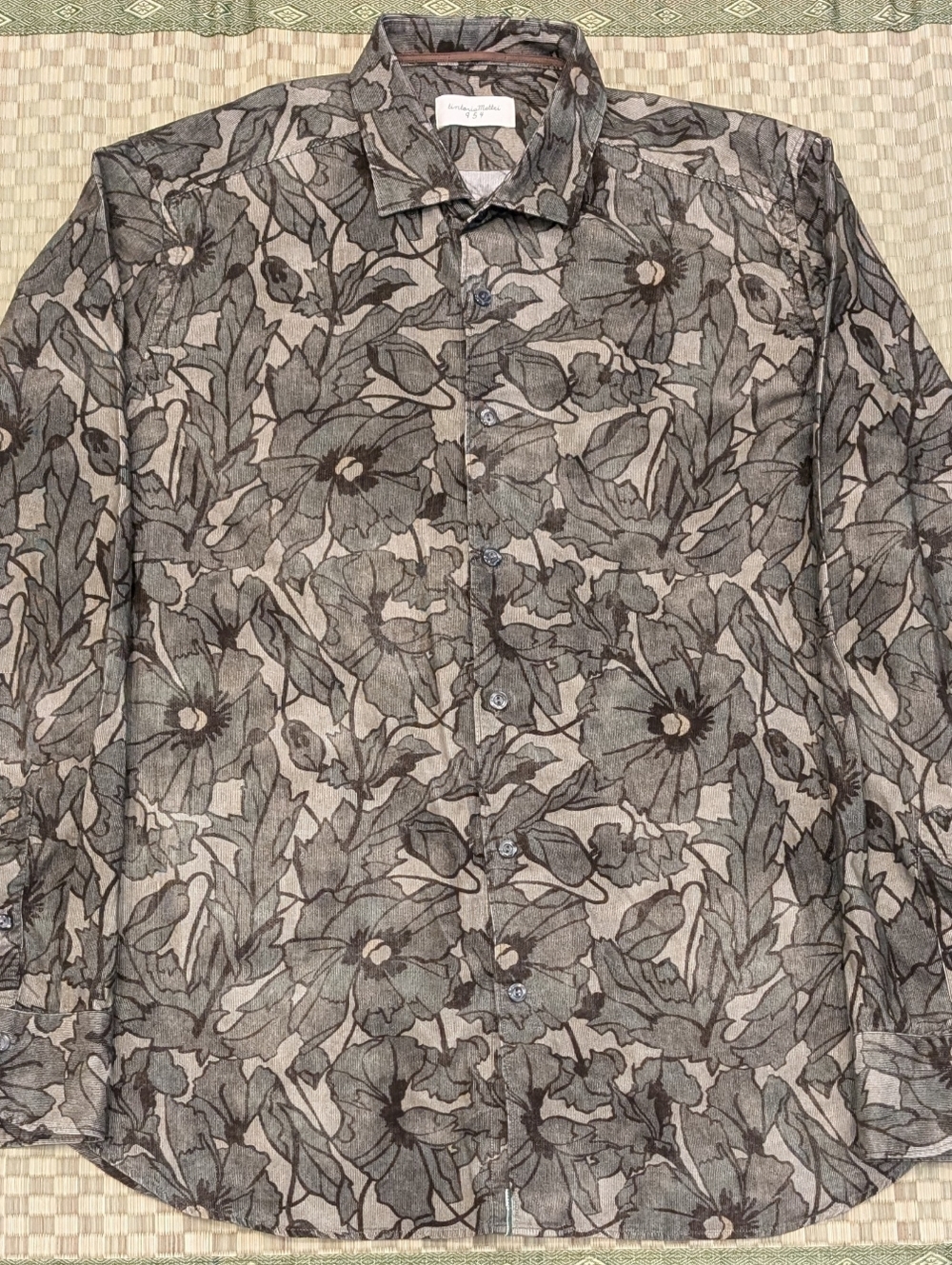 Tintoria Mattei Floral Corduroy Button Up Shirt Men's Size 42 / 16.5